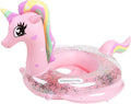 Unicorn Inflatable Swim Ring Float – Glitter Pink | عوامة سباحة قابلة للنفخ بتصميم يونيكورن لامع – وردي