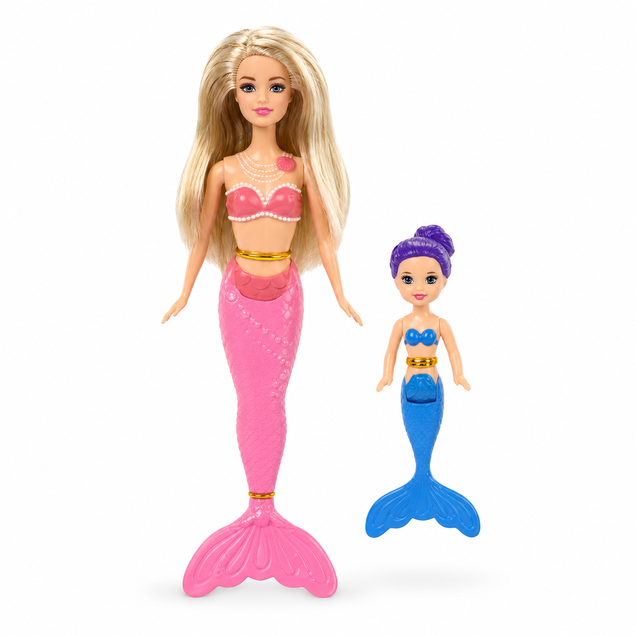 Mermaid Doll Set with Mini Mermaid Doll | مجموعة دمية حورية البحر مع دمية حورية صغيرة