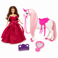 Fashion Doll with Unicorn Horse Playset & Grooming Accessories | مجموعة دمية الأميرة مع حصان يونيكورن وإكسسوارات العناية
