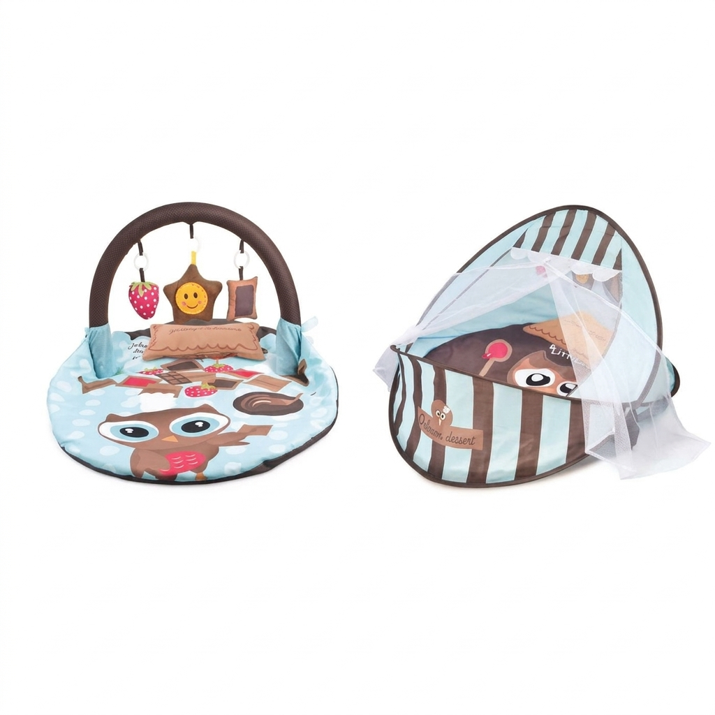 2-in-1 Baby Play Mat & nest| سجادة لعب وخيمة للأطفال 2 في 1