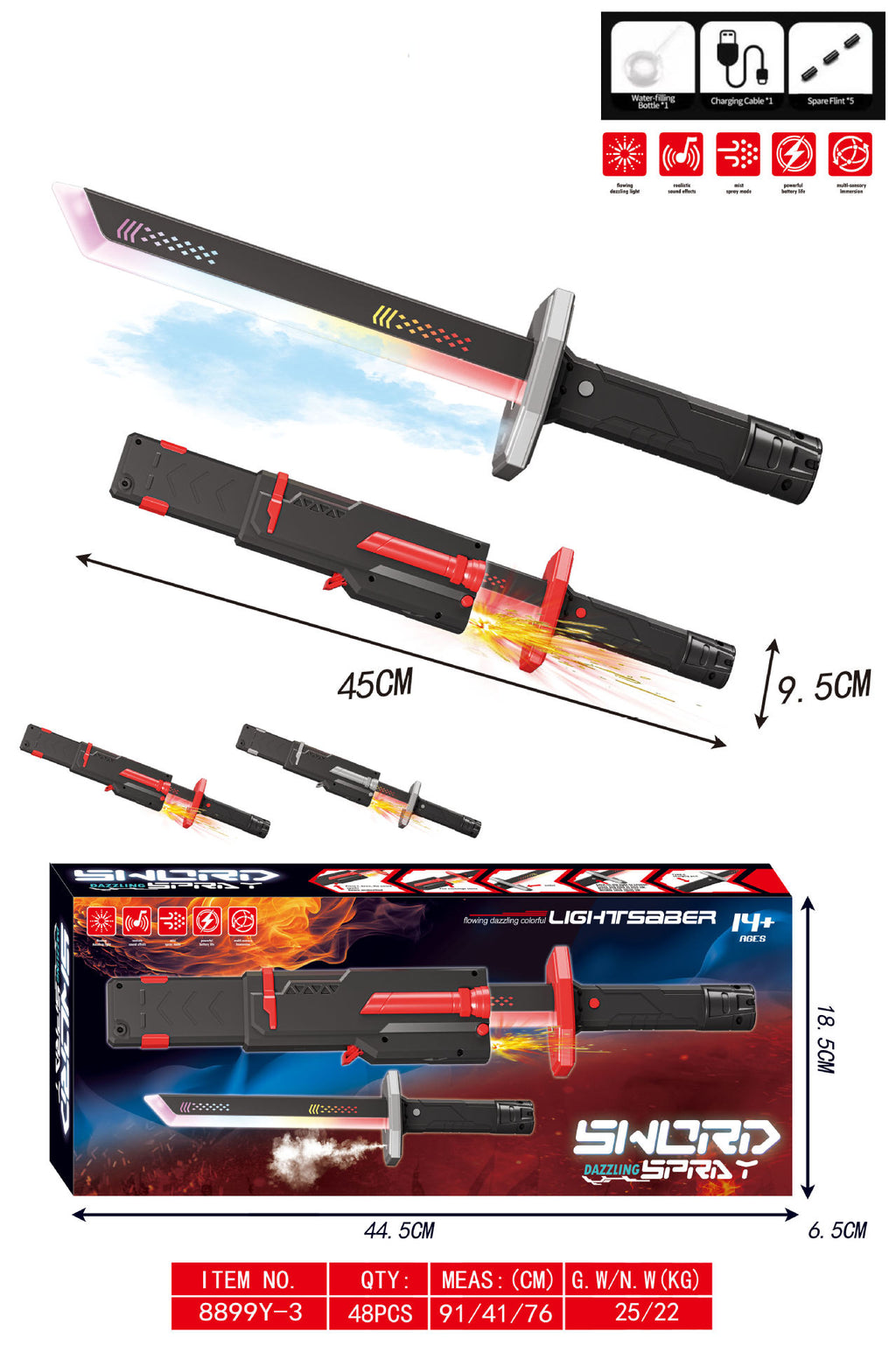 LED Mist Lightsaber | سيف ضوئي LED مع بخار
