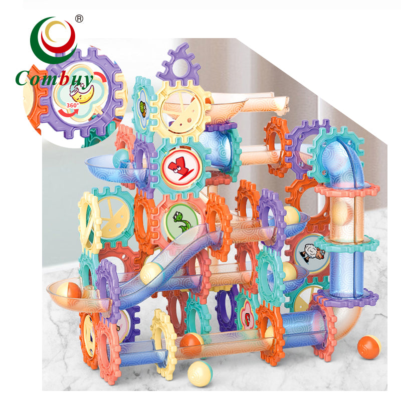 DIY Marble Run Construction Building Set | Creative STEM Ball Track Toy for Kids | لعبة مسار الكرات التركيبية التعليمية | مجموعة بناء DIY لتنمية مهارات الأطفال (STEM)