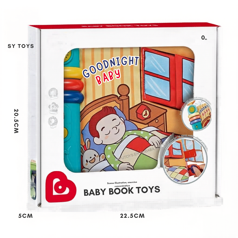 كتاب قماشي تعليمي للأطفال- Soft Animal Tails Cloth Book for Babies