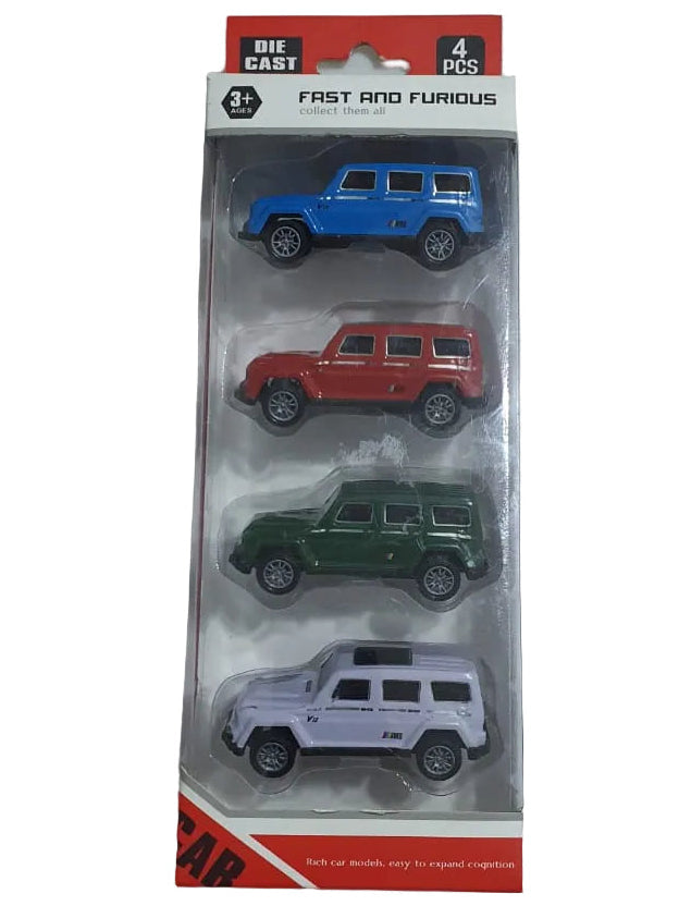 Fast and Furious Die-Cast SUV Car Set – 4 Pieces | مجموعة سيارات دفع رباعي معدنية فاست آند فيوريوس – 4 قطع