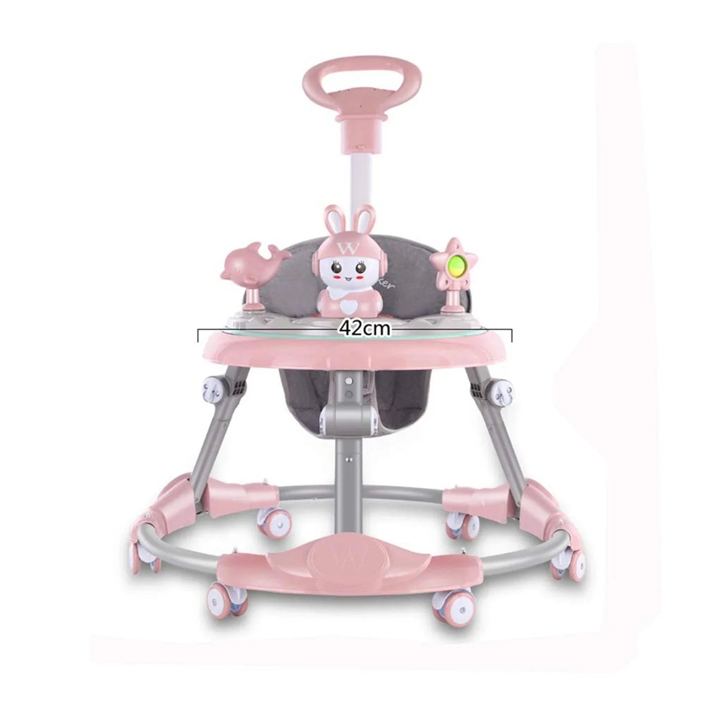 Baby Walker with handle| مشاية دائري بلاستيك شكل ارنوب خلف بأيد