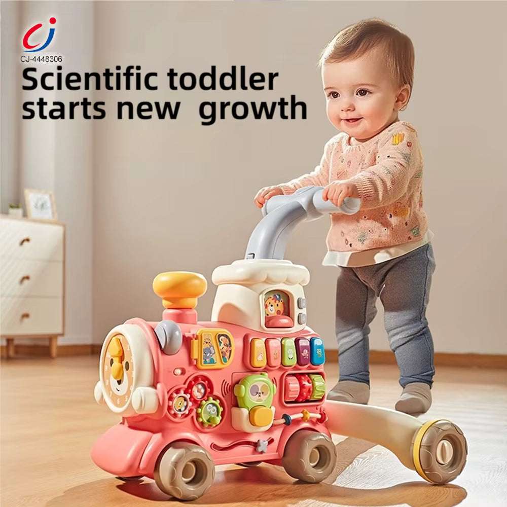 5 in 1 Baby Walker Steam Ride on Train Multi-function