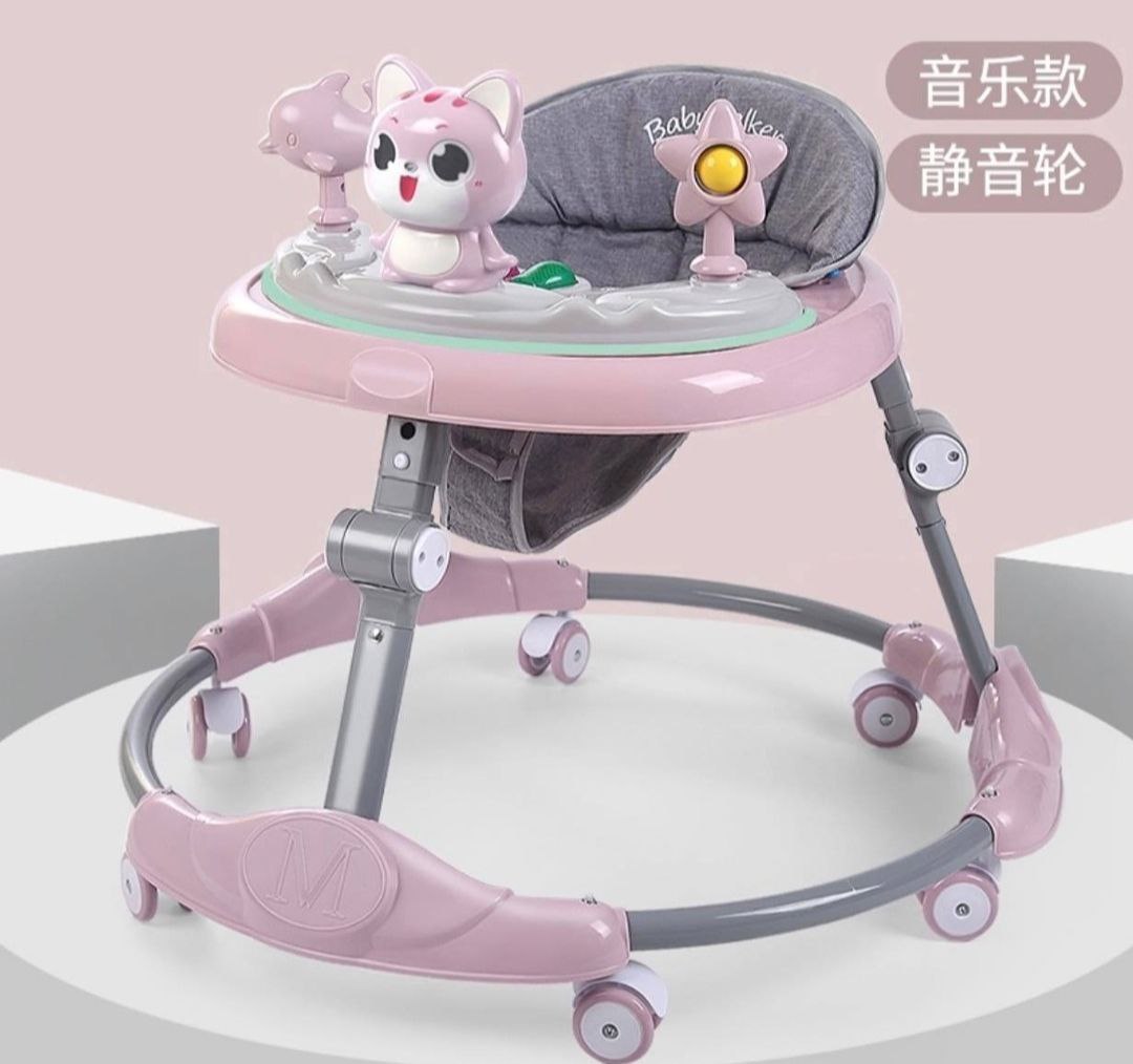 مشاية أطفال دائري معدن شكل قطة | baby Walker cat shape