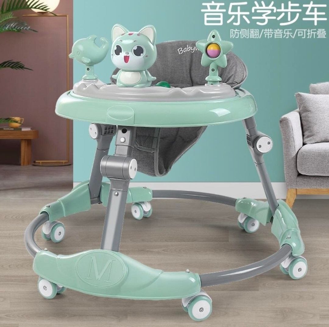 مشاية أطفال دائري معدن شكل قطة | baby Walker cat shape