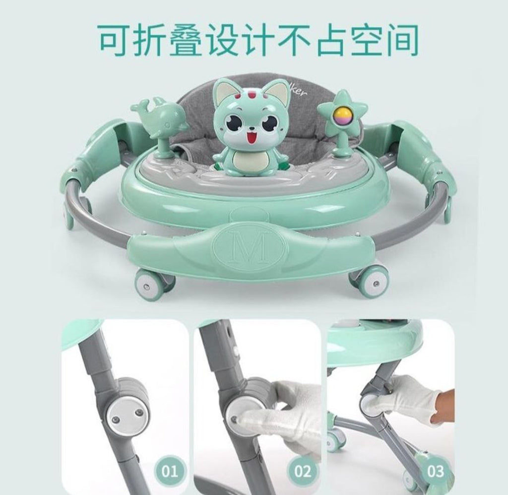 مشاية أطفال دائري معدن شكل قطة | baby Walker cat shape