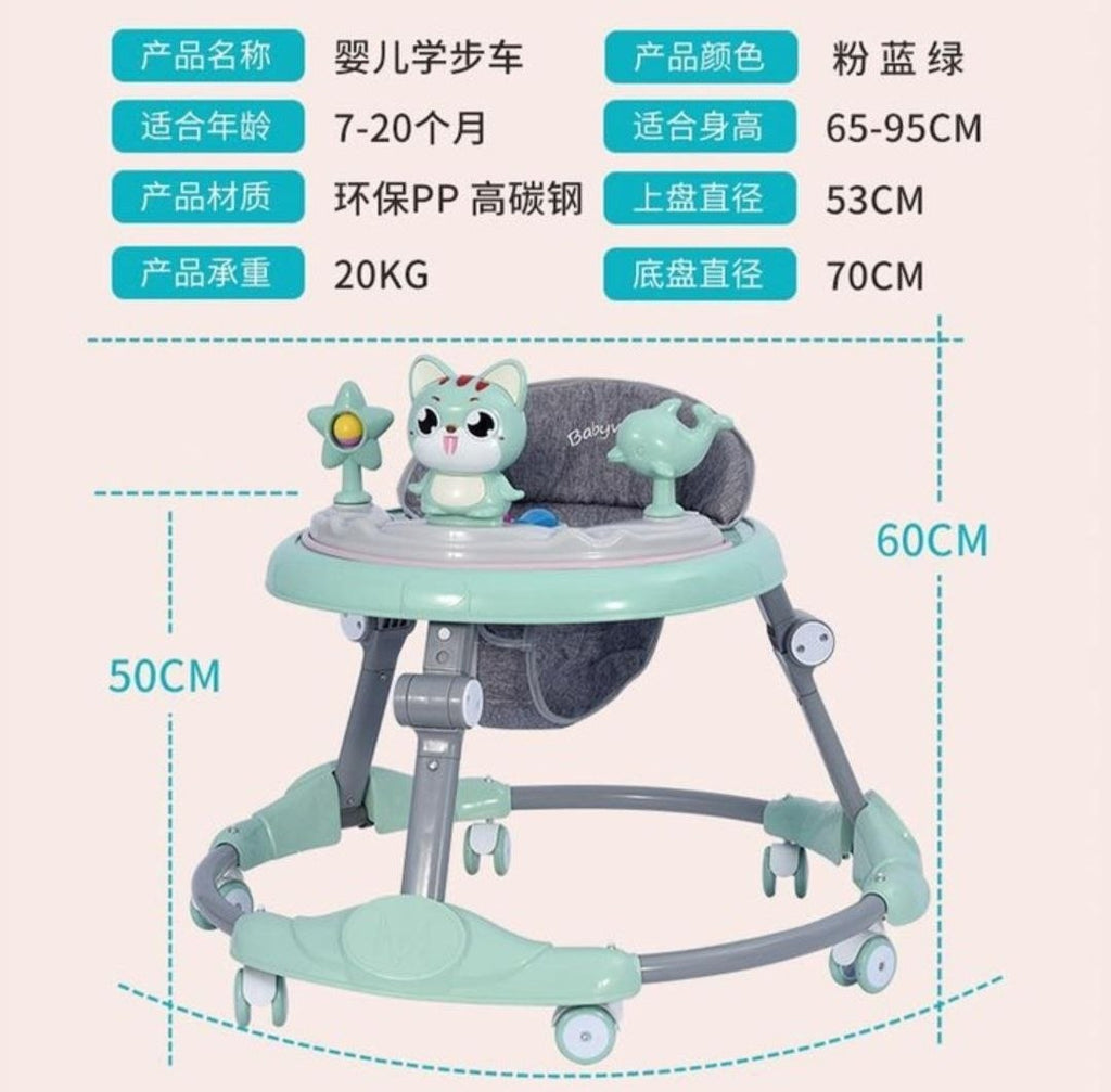 مشاية أطفال دائري معدن شكل قطة | baby Walker cat shape